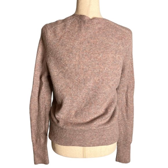 Madewell Light Pink Purple V-Neck Faux Wrap Ballet Sweater Size Small Wool Blend - Picture 4 of 9